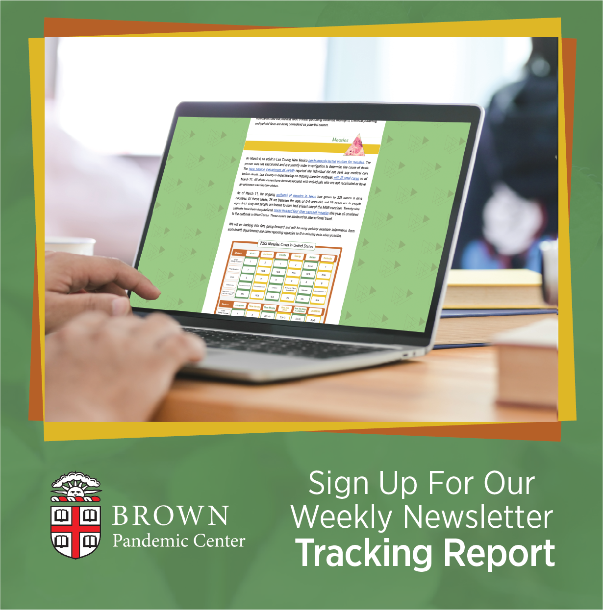 Social media promo for the Tracking Report