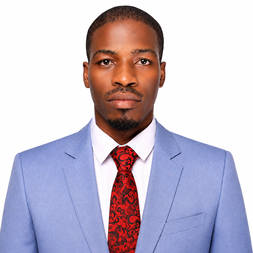 JohnBaptist Galiwango stands for headshot picture, background removed.
