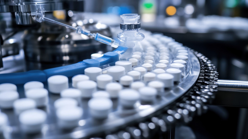 manufacturing line processing pharmaceutical products